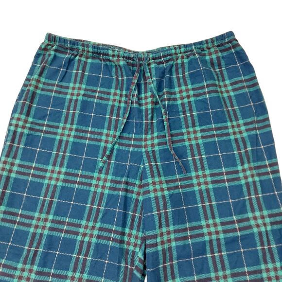 L.L.Bean Flannel Sleep Pajamas Pants Mens 1X Blue Tartan Plaid Soft 100% Cotton - Picture 2 of 11